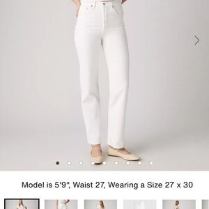 Levi’s Premium Ribcage Straight Ankle Jeans, White, Sz 29